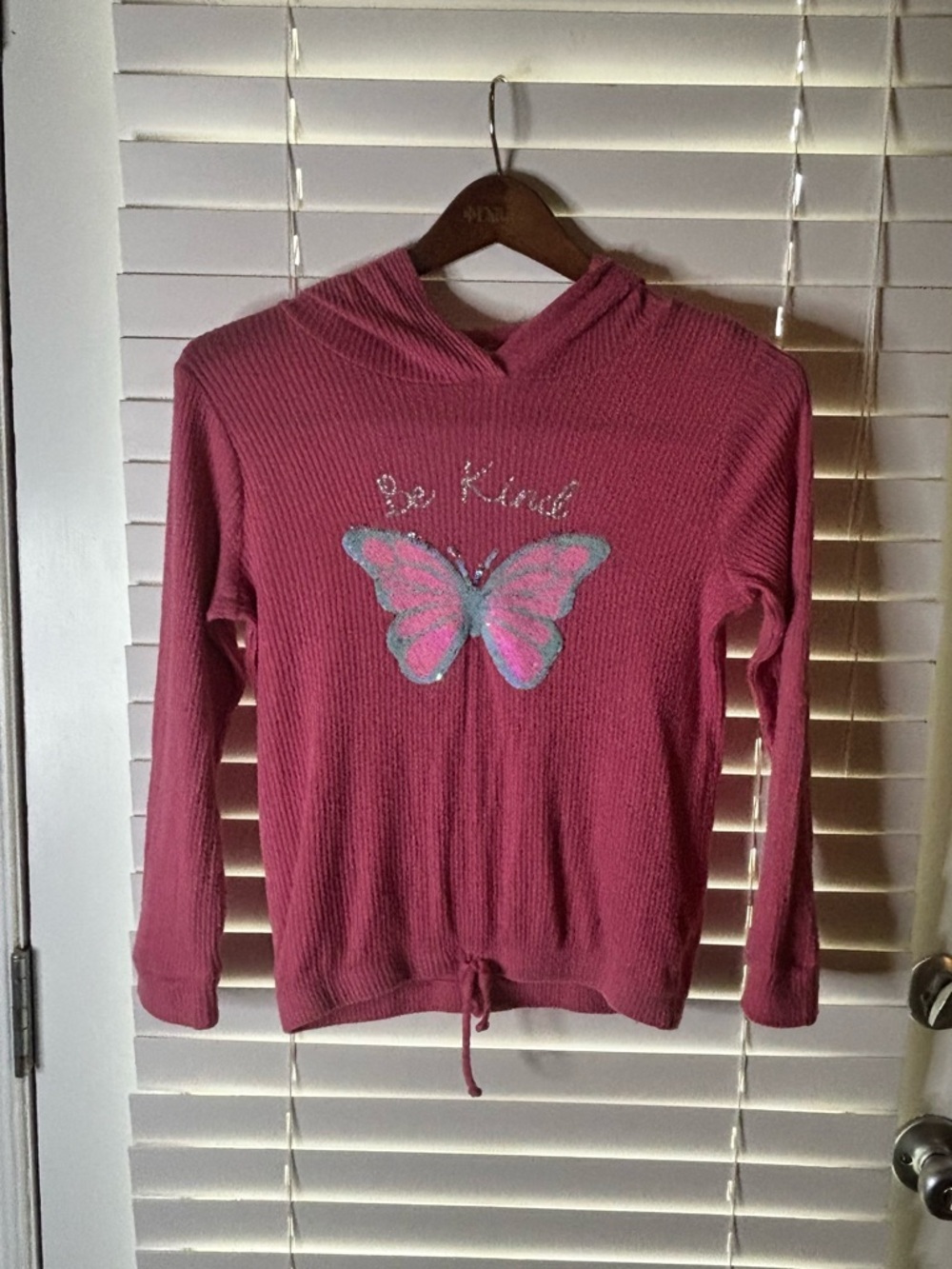 btween Pink Waffle-Knit Hoodie
